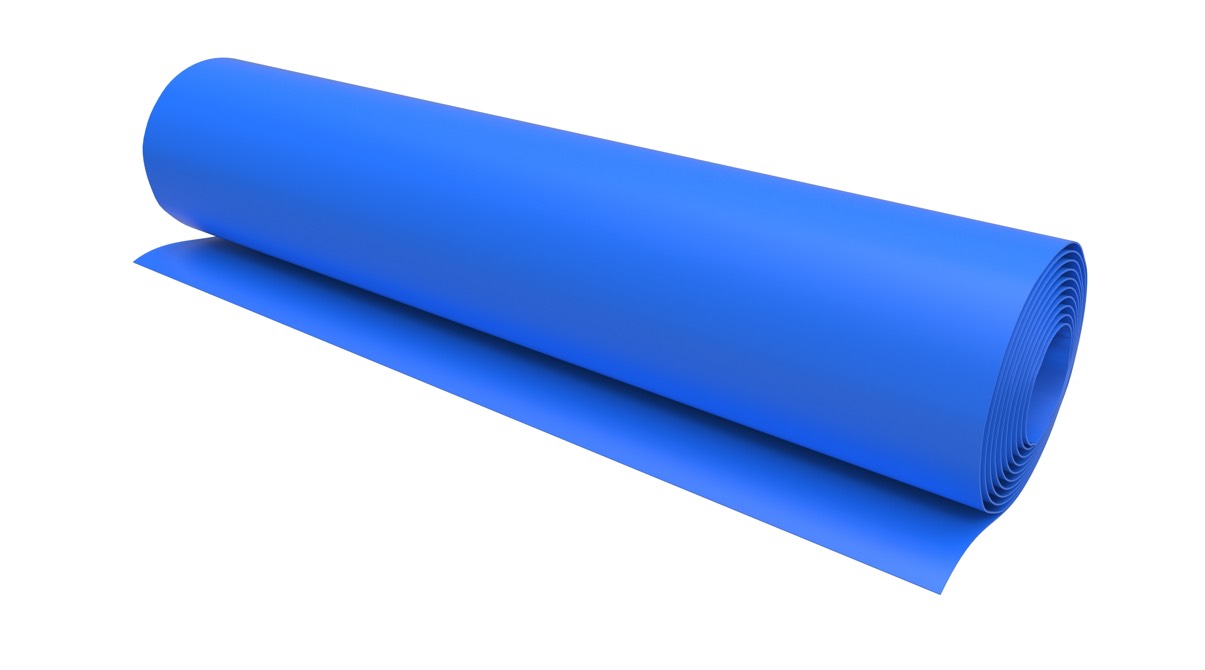 large roller of opaque colored pvc film