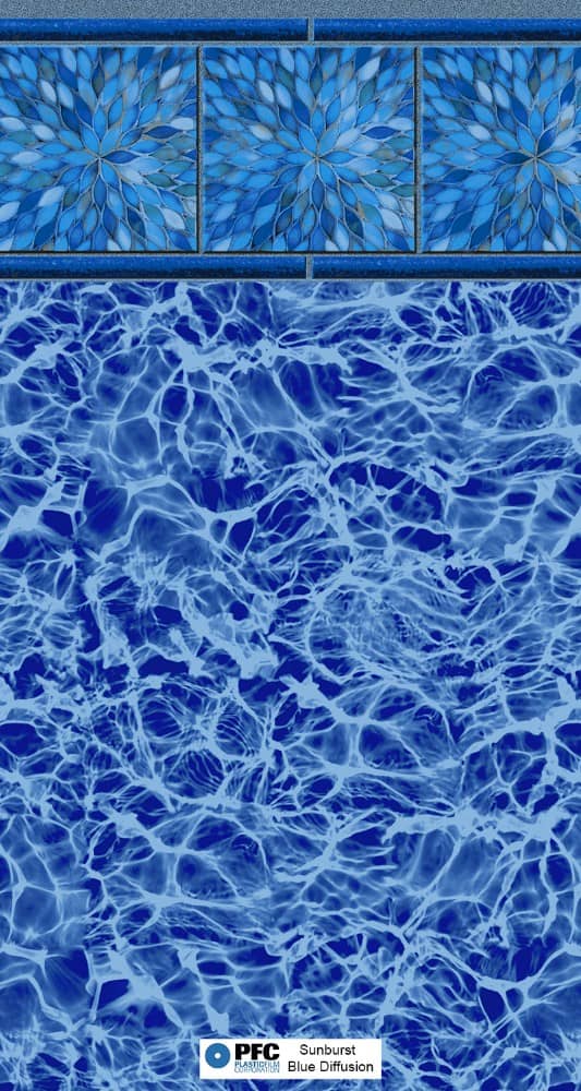 Sunburst Blue Diffusion Inground Pool Liner